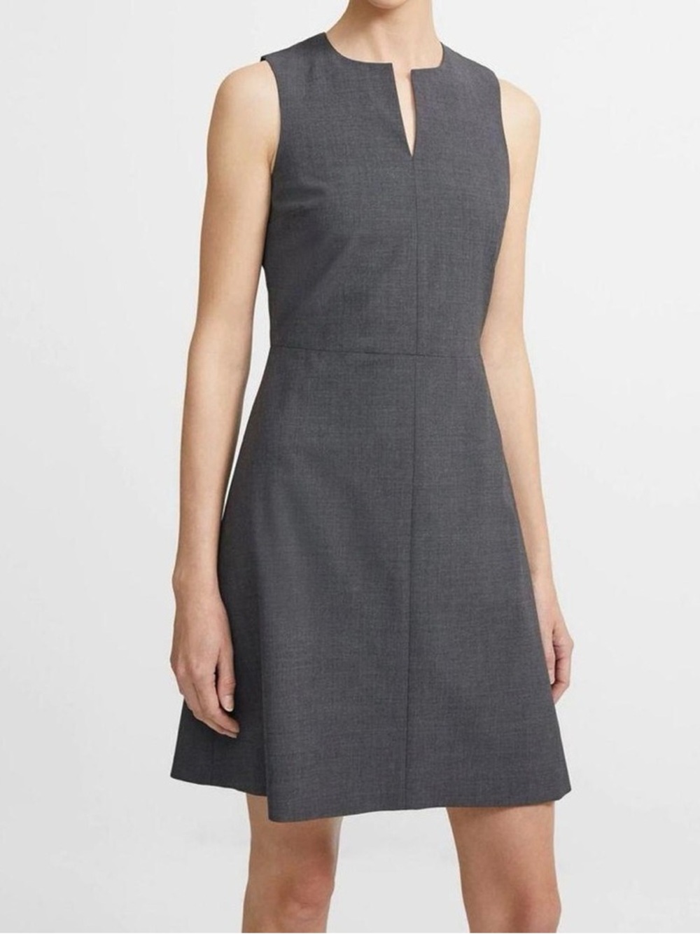 NWOT Designer THEORY Sleeveless Shift Dress Corporate Work Dress Charcoal Gray